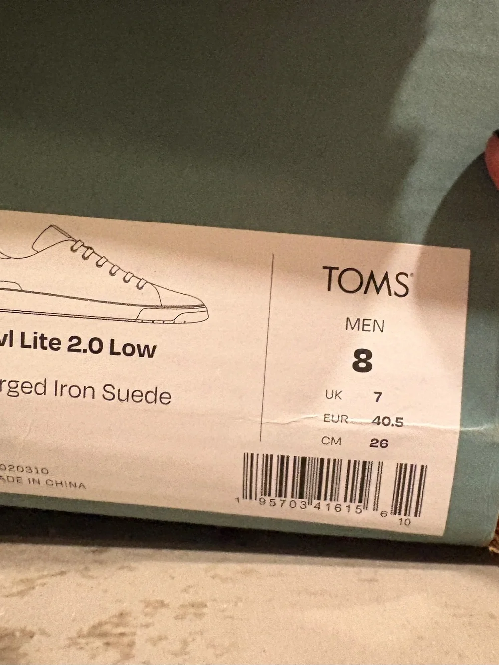 TOMS MEN'S TRVL LITE 2.0 DARK GREY SNEAKERS